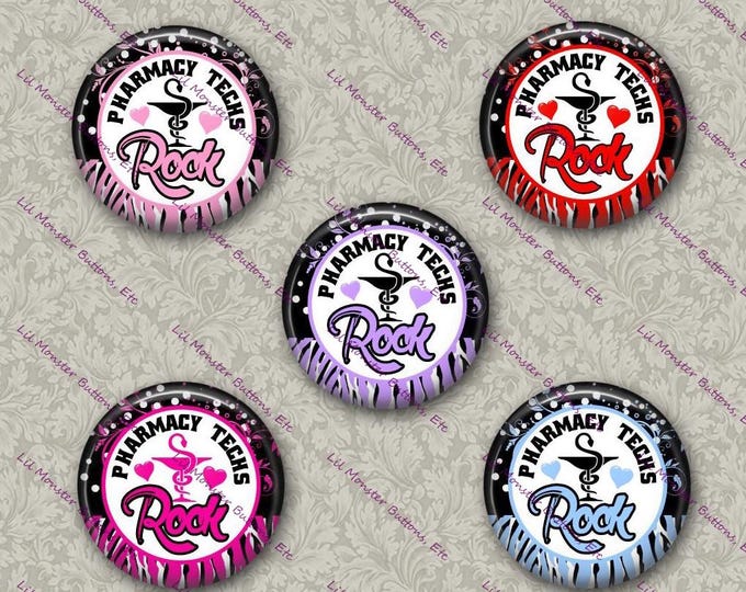 Set of 5 Buttons - Pharmacy Tech 3 - PLEASE READ DESCRIPTION