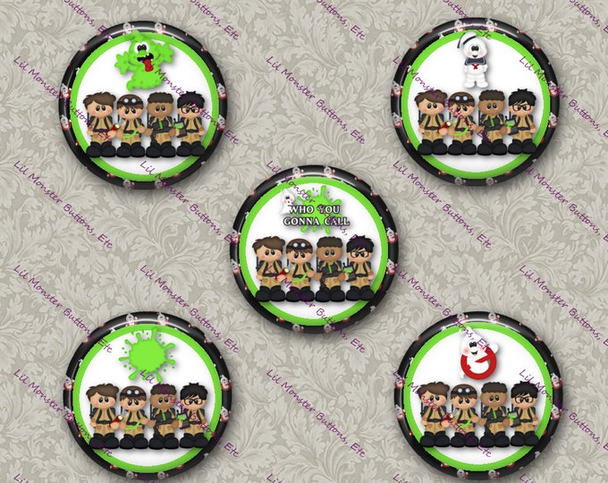 Set of 5 Buttons - Ghostbusters Inspired1 PLEASE READ DESCRIPTION