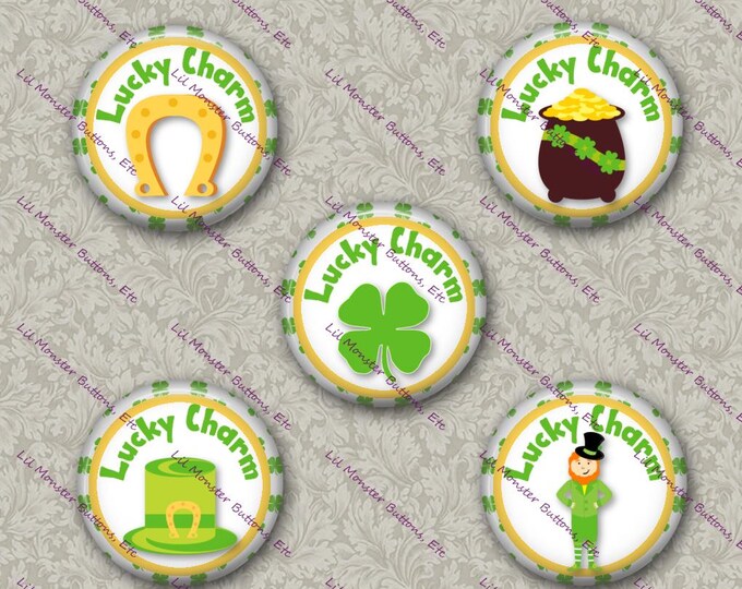 Set of 5 Buttons - Lucky Charm - PLEASE READ DESCRIPTION