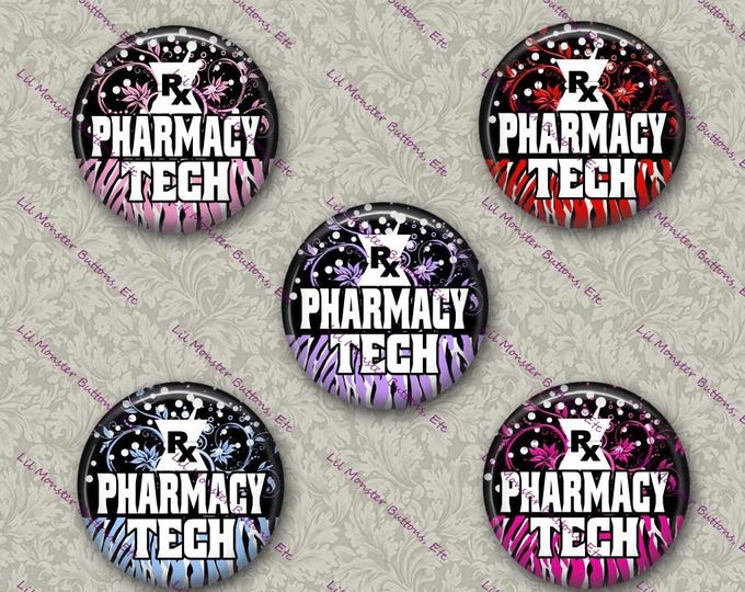 Set of 5 Buttons - Pharmacy Tech 2 - PLEASE READ DESCRIPTION
