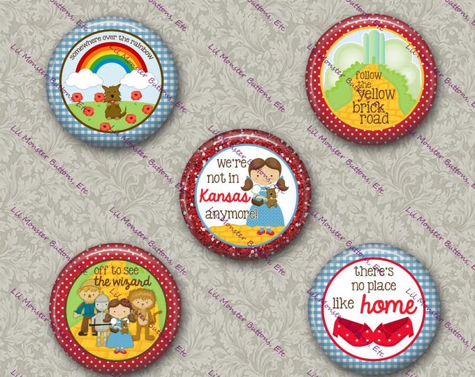 Set of 5 Buttons - Over the Rainbow- PLEASE READ DESCRIPTION