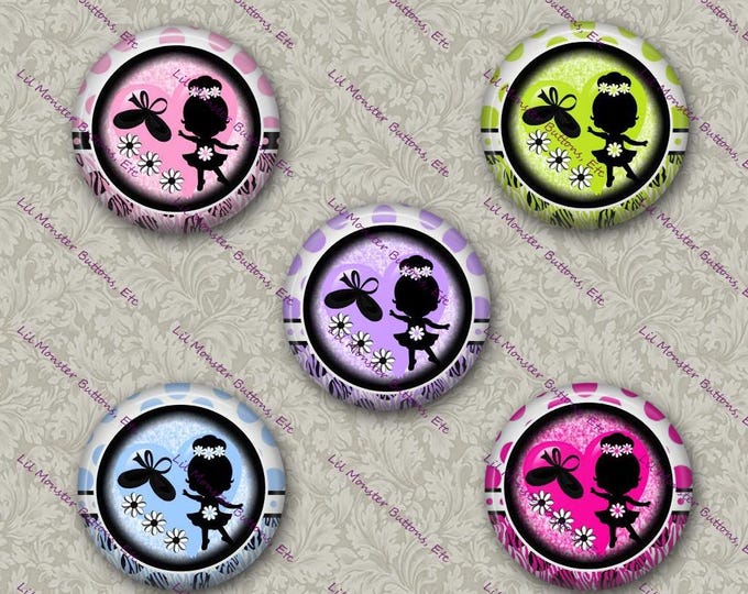Set of 5 Buttons - Ballerina Silhouette 3 - Please Read Description