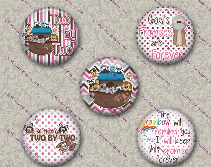 Set of 5 Buttons - Noahs Ark- PLEASE READ DESCRIPTION