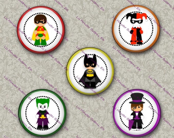 Set of 5 Buttons - Toddler Superhero 3- Please Read Description