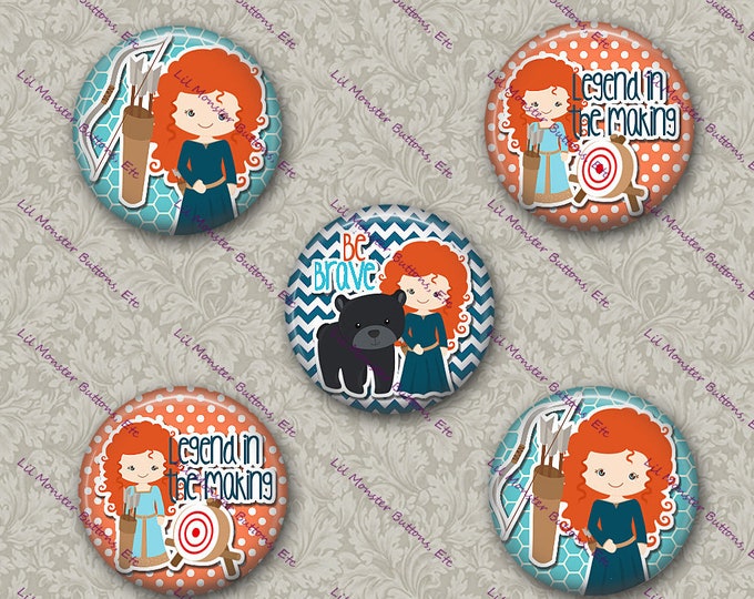 Set of 5 Buttons - Brave Inspired- PLEASE READ DESCRIPTION
