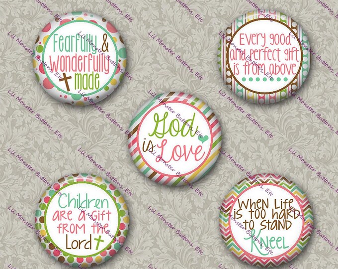 Set of 5 Buttons - God is Love1 - PLEASE READ DESCRIPTION