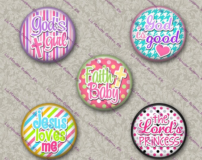 Set of 5 Buttons - Faith Baby- PLEASE READ DESCRIPTION