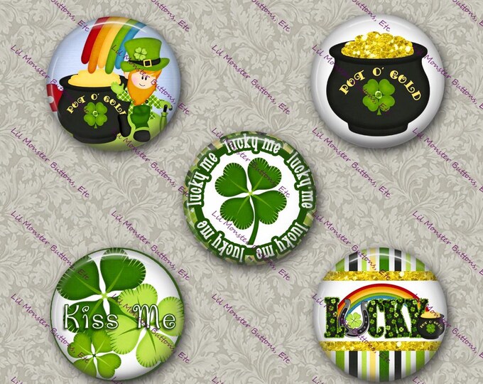 Set of 5 Buttons - Lucky Me 1 - PLEASE READ DESCRIPTION