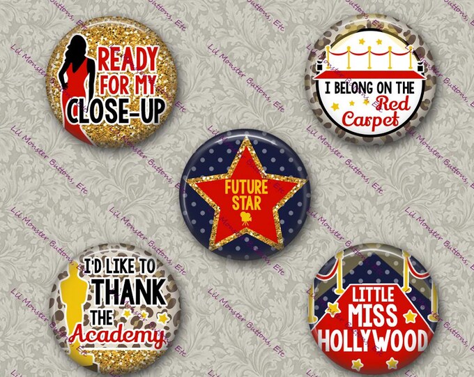 Set of 5 Buttons - Future Star - Please Read Description