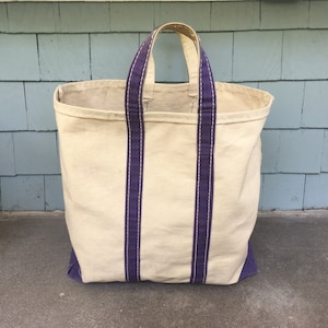 Vintage 1960s LL BEAN Boat and Tote Violet Purple Canvas