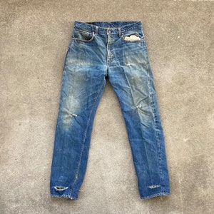 Vintage 1970s LEVIS 505 Selvedge #5 Button Distressed Indigo Vintage 1970s LEVIS 505 Selvedge #5 Button Distressed Indigo