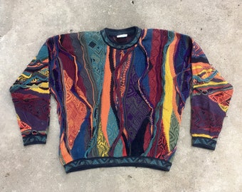 Vintage 1990s Authentic Coogi Mosaic Multi Color Textured Cotton Sweater Size Extra Large Biggie Hip Hop Swag Vaporwave Geometric Abstract Vintage 1990s Authentic Coogi Mosaic Multi Color Textured Cotton Sweater Size Extra Large Biggie Hip Hop Swag Vaporwave Geometric Abstract