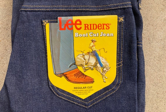 Vintage 1970s LEE RIDERS Boot Cut Dark Denim Jean… - image 2