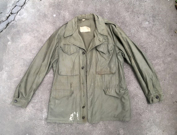 Vintage Mens 1940s WWII M-1943 Olive Green Army D… - image 1