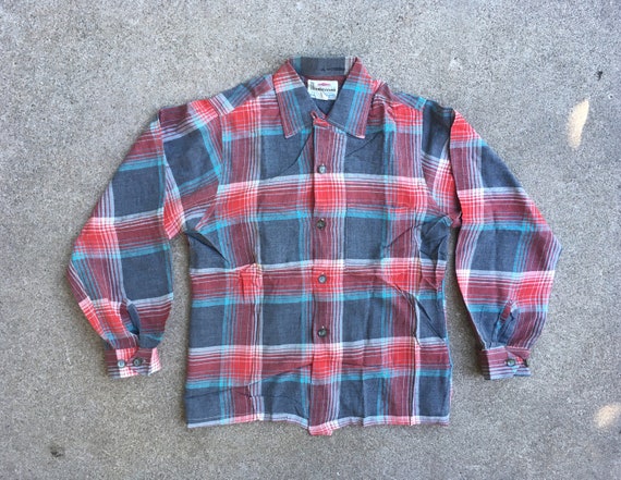 Vintage 1960s Pilgrim THUNDERBIRD Shadow Plaid Rayon Long - Etsy