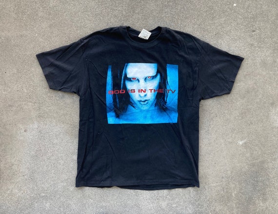 Vintage 1990s MARILYN MANSON God is in the TV Black Concert Vintage 1990s MARILYN MANSON God is in the TV Black Concert
