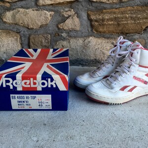 Vintage 1980s REEBOK BB4600 Red \u0026 White 