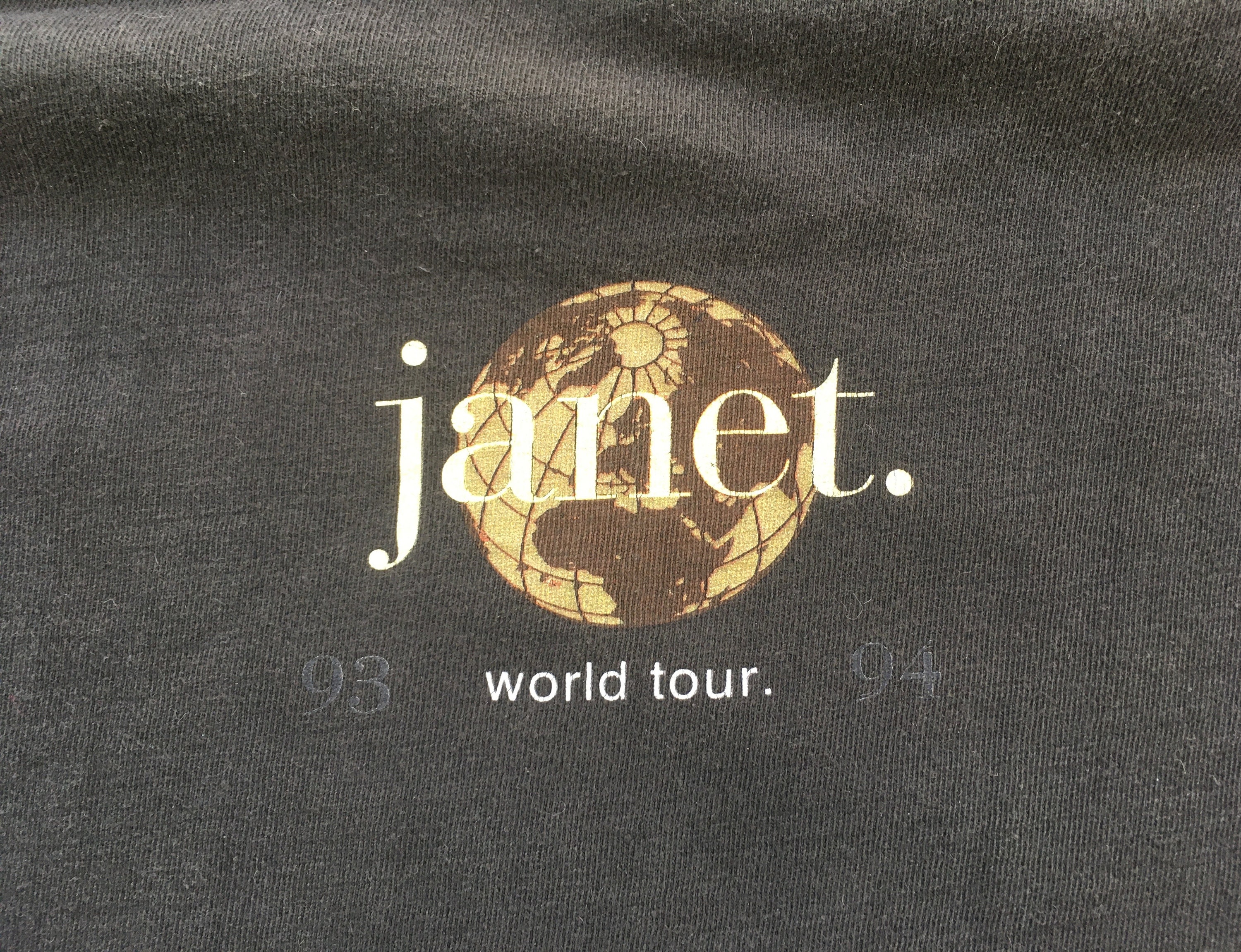 Vintage 1990s JANET JACKSON 1993 / 1994 World Tour Black Cotton