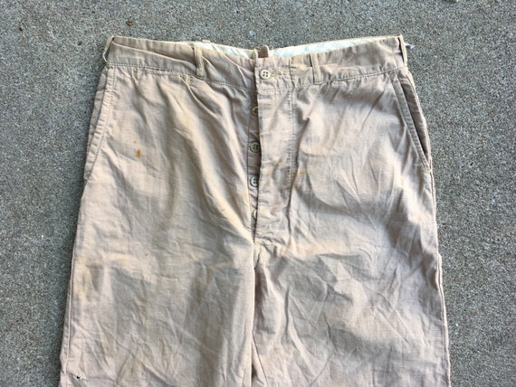 Vintage 1940s Mens Lightweight Tan Brown Cotton Bu