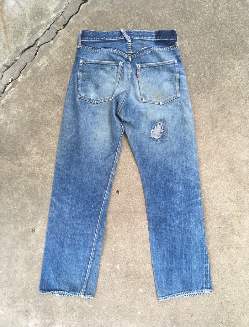 Vintage 1950s LEVIS 501XX Indigo Denim Selvedge Work Jeans 27 - Etsy