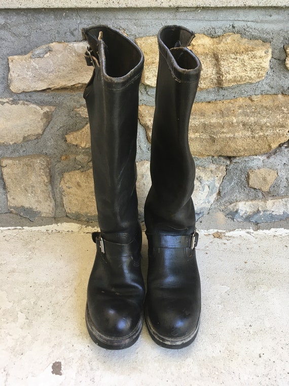 Vintage Mens 1960s CHIPPEWA Tall Black 