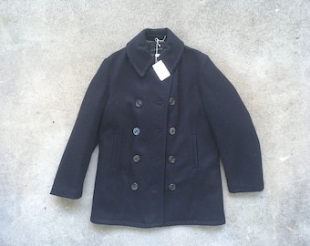 XS Vintage 40s 10 Button Peacoat USN United States Navy Blue XS Vintage 40s 10 Button Peacoat USN United States Navy Blue