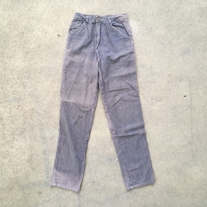 Vintage 1970er Jahre Overdyed Engineer Hickory Stripe Denim Zip Up JEANS Größe 25 x 32 Boho Mod Levis High Waisted Hippie