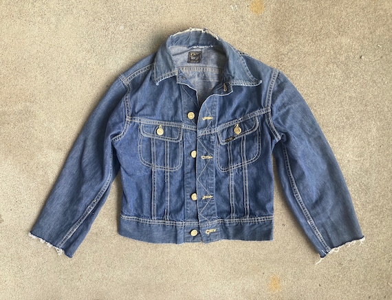 Vintage 1970s LEE 101 JY Denim Jean JACKET Size Extra Small