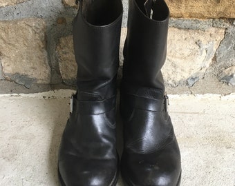 Vintage Mens 1960s Black Leather Harness Engineer MOTORCYCLE
