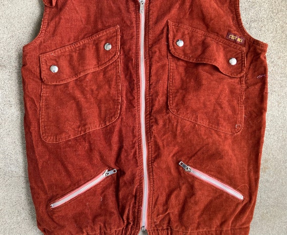 Vintage 1980s CEST JOLI Burnt Orange Corduory Zip… - image 2