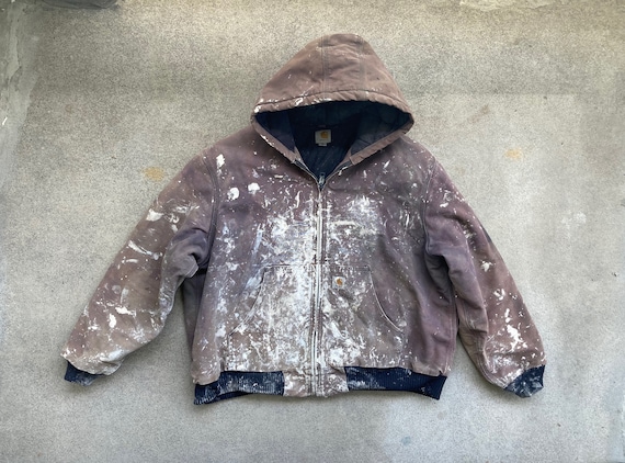 Vintage CARHARTT Super Distressed Brown Canvas USA Made Work