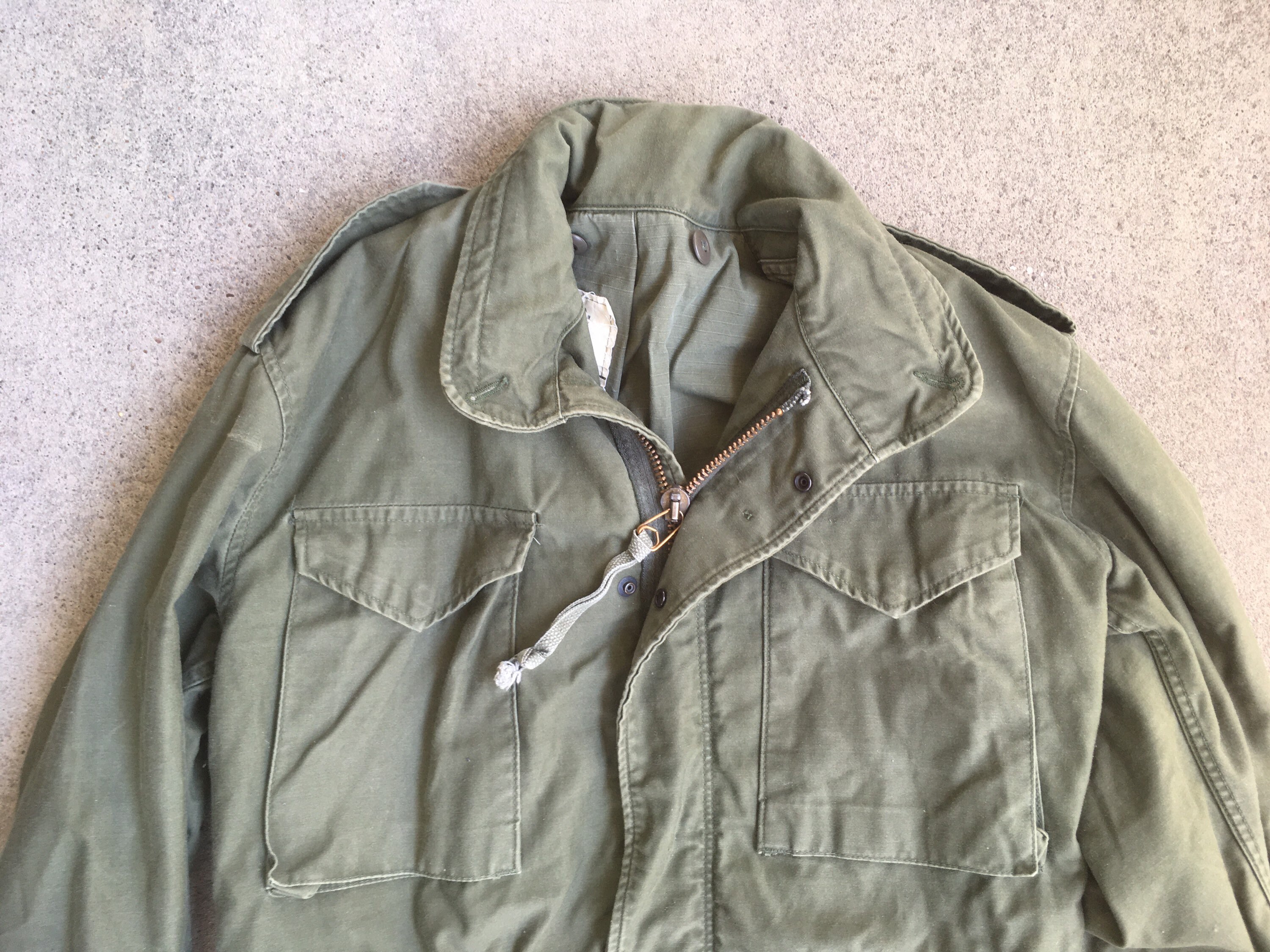 Vintage Mens 1980s M65 OD Green Army 