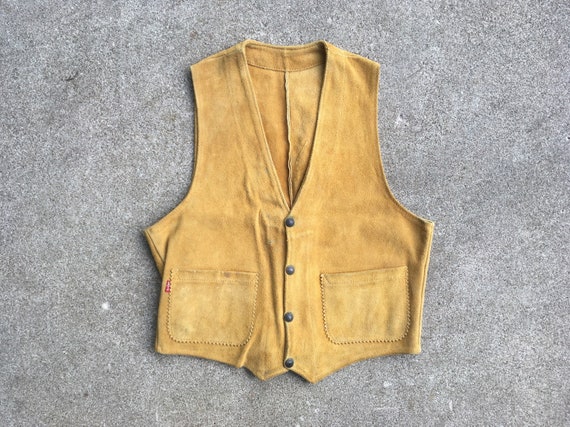 Vintage 1950s LEVIS Light Brown SHORTHORN Suede Le