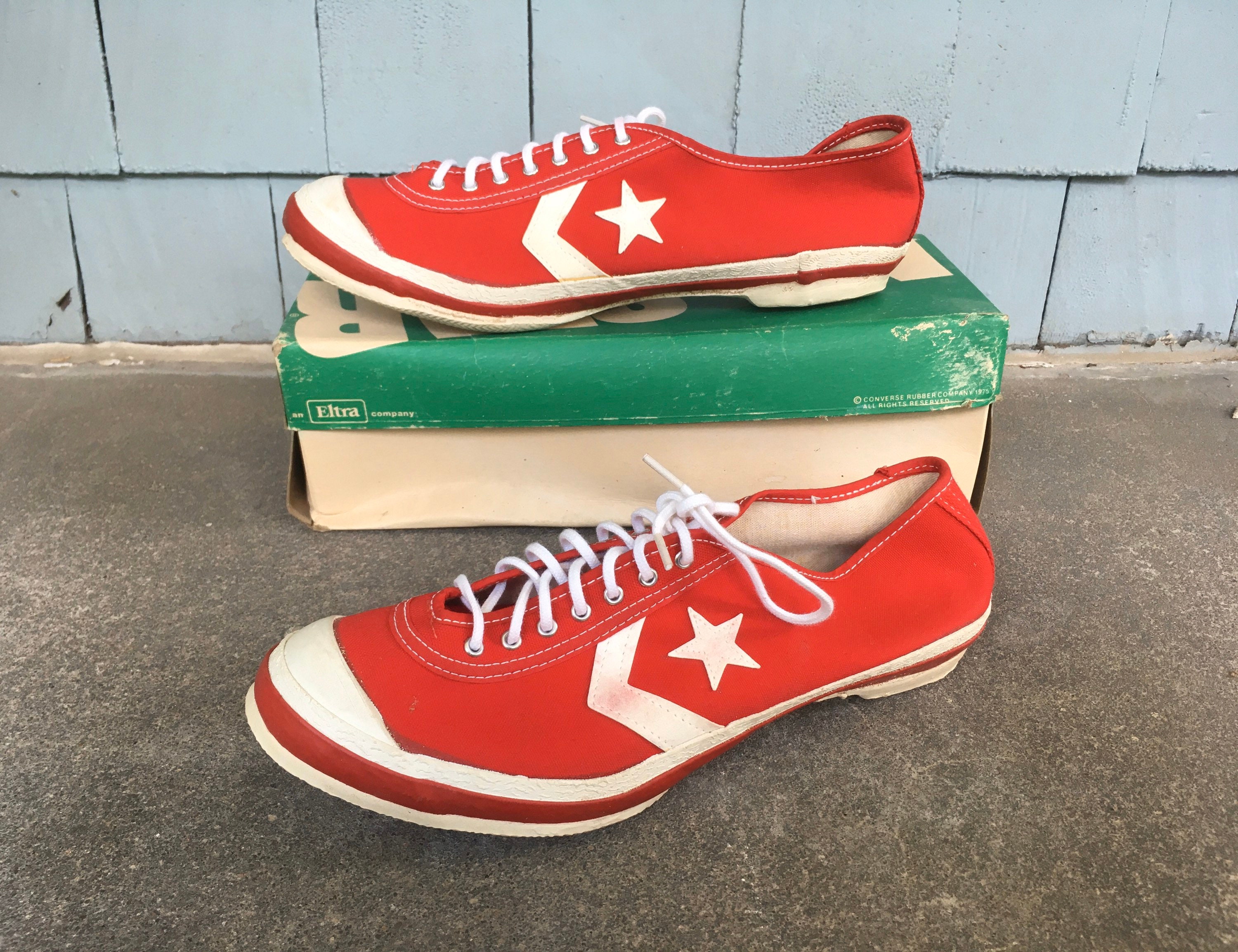 Empuje querido vulgar Vintage 1960s Mens CONVERSE All Star Track Red Canvas Low Top - Etsy