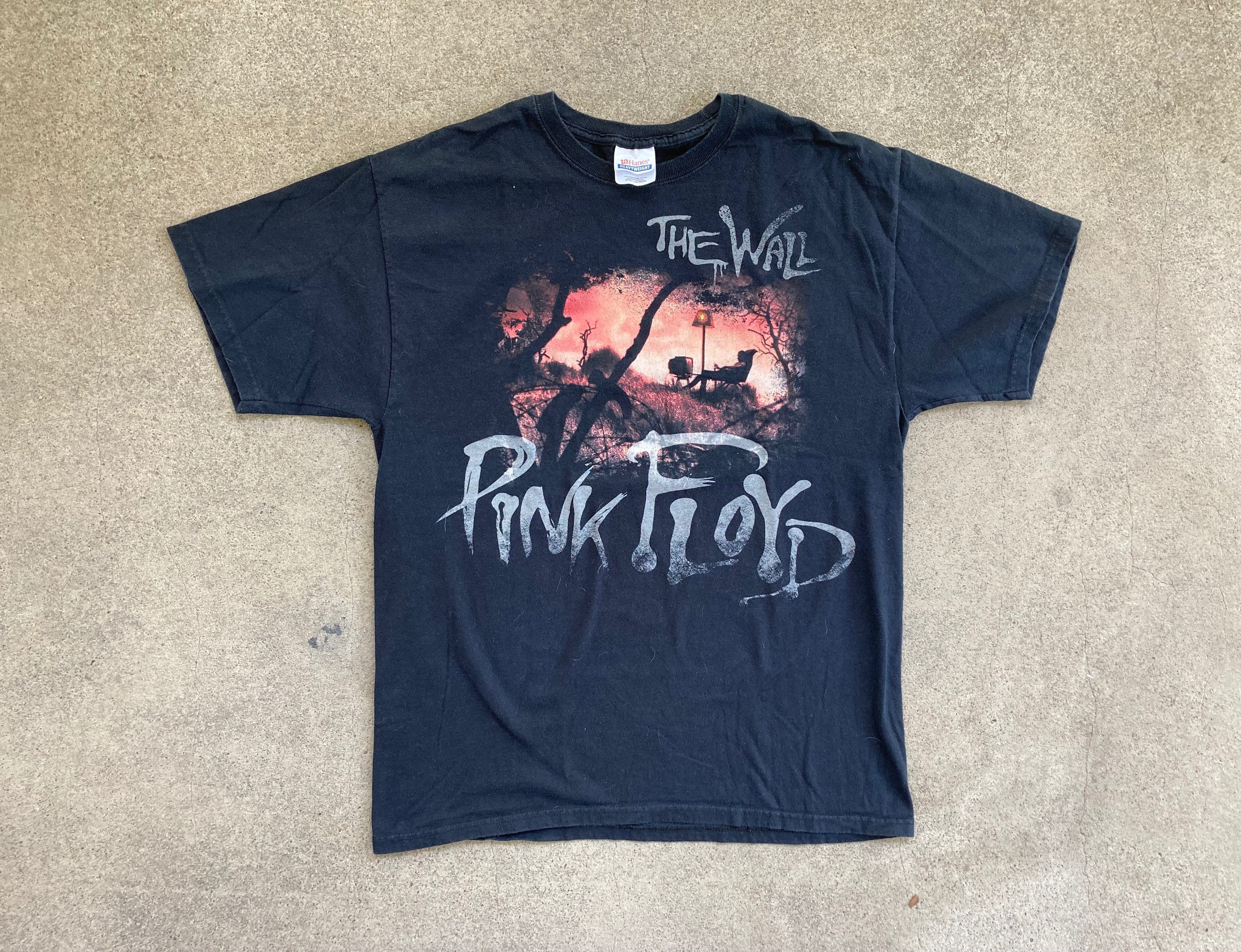 Vintage PINK FLOYD the Wall Black Cotton Crewneck T-SHIRT Size