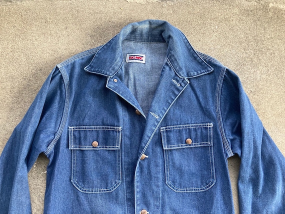 Vintage 1980s Mens Penneys BIG MAC Denim Chore JACKET Coat