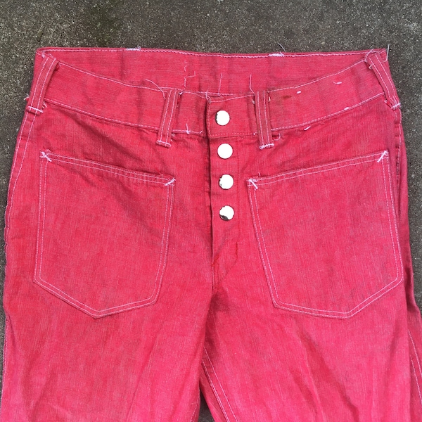 Red Snap Jeans Etsy