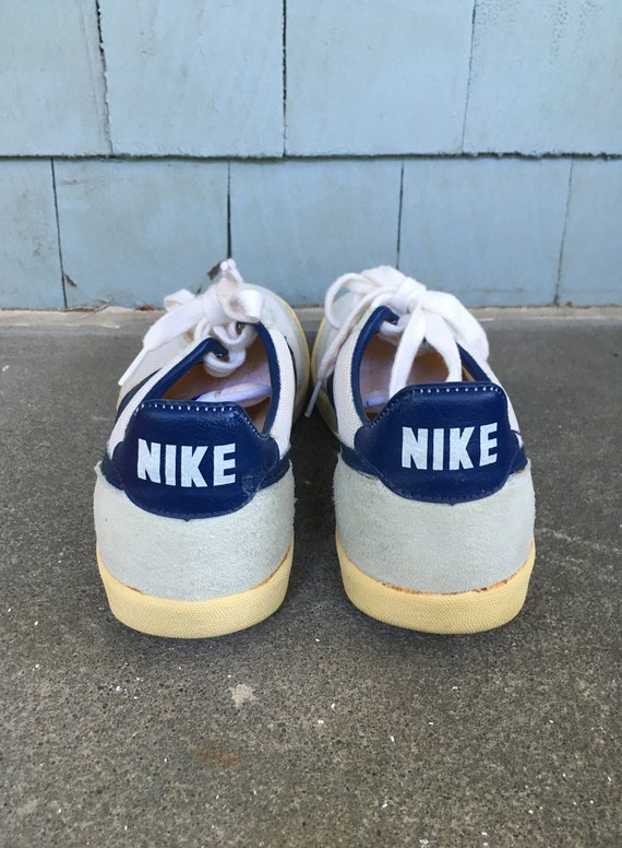 Vintage 1980s NIKE KILLSHOT White & Blue SNEAKERS… - image 7