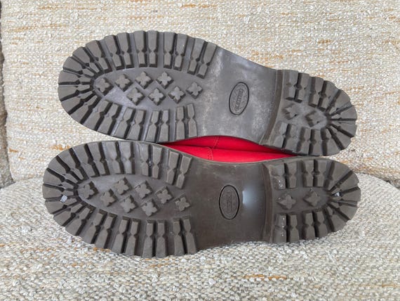 Vintage 1990s Mens SB WORLD Red Leather Lace up Hiking BOOTS Size