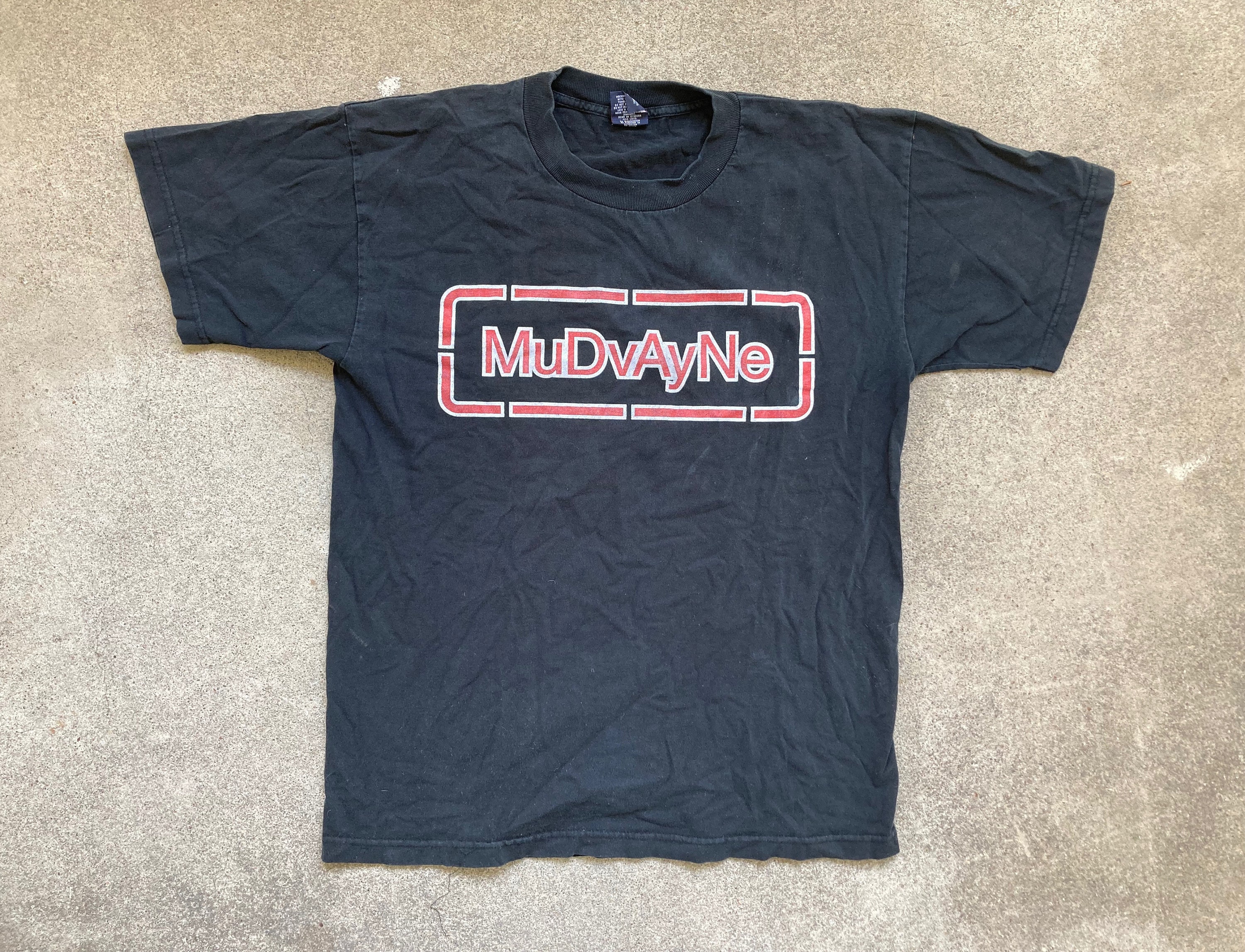 【MUDIDI】23SS★ 80's vibe t-shirt 001 Vintage 1990s MUDVAYNE Black Cotton Crewneck T-SHIRT Size