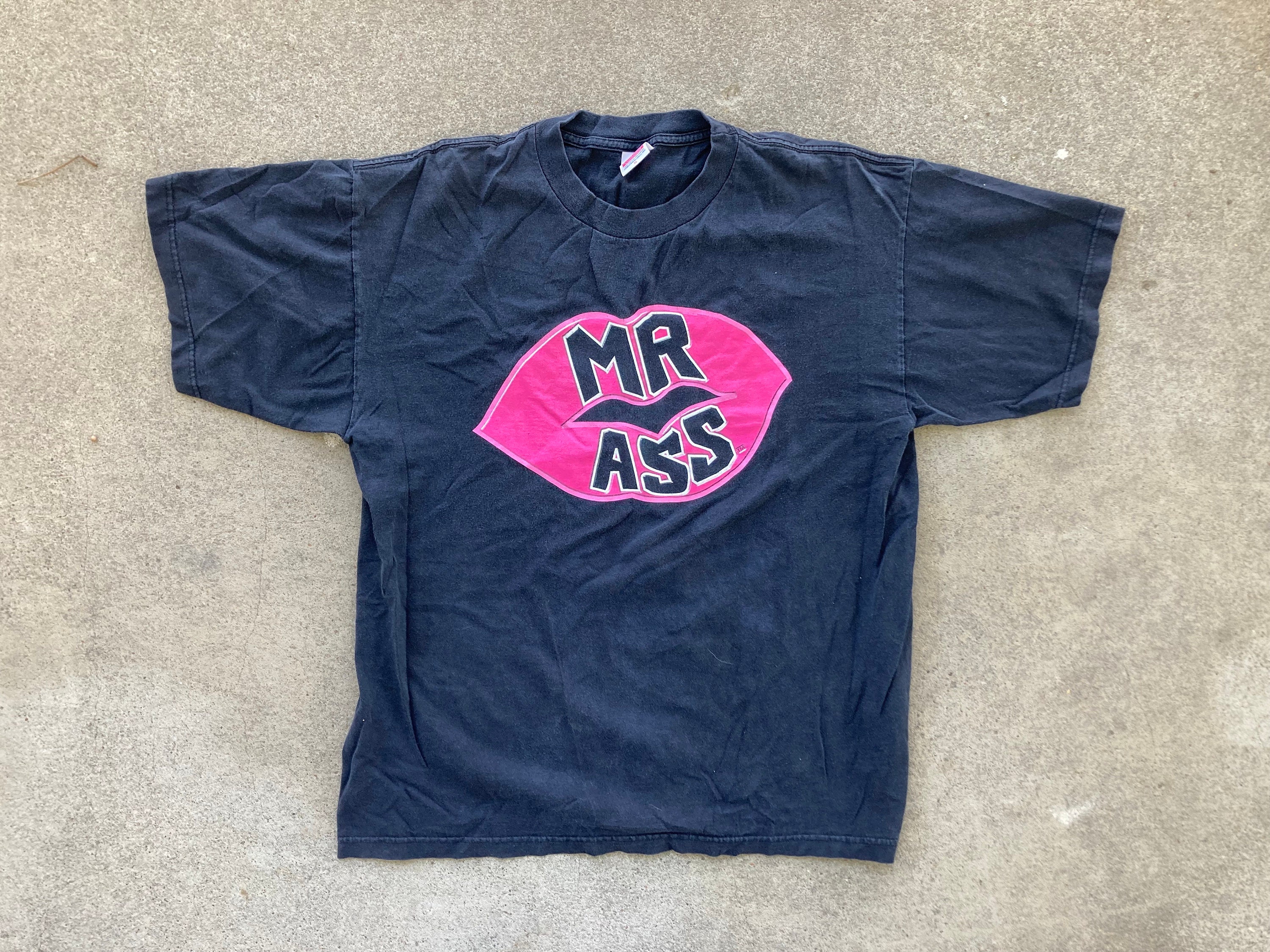 Vintage 1990s MR ASS Billy Gunn Black Crewneck WWF Wrestling T 