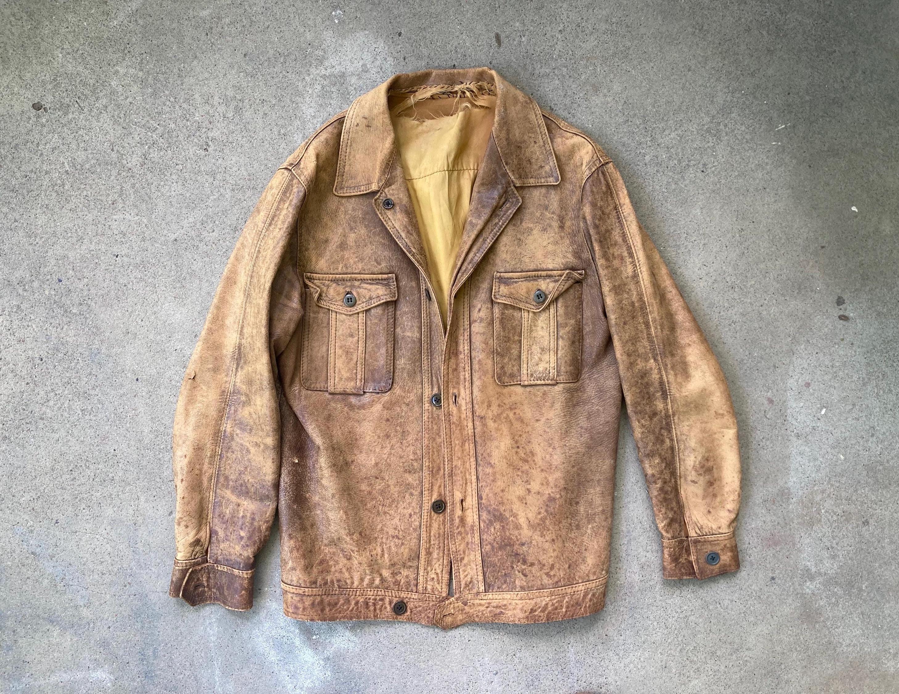 50s Leather Jacket Men - Etsy