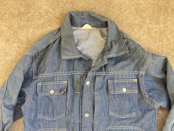 Vintage 1970s PENNEYS Ranchcraft Dark Denim Work JEAN JACKET Size 
