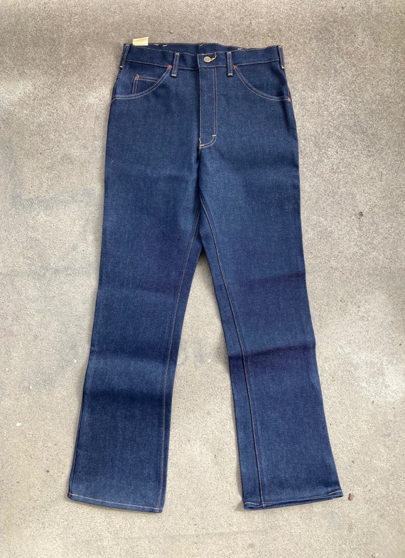 Vintage 1970s LEE RIDERS Boot Cut Dark Denim Jean… - image 4