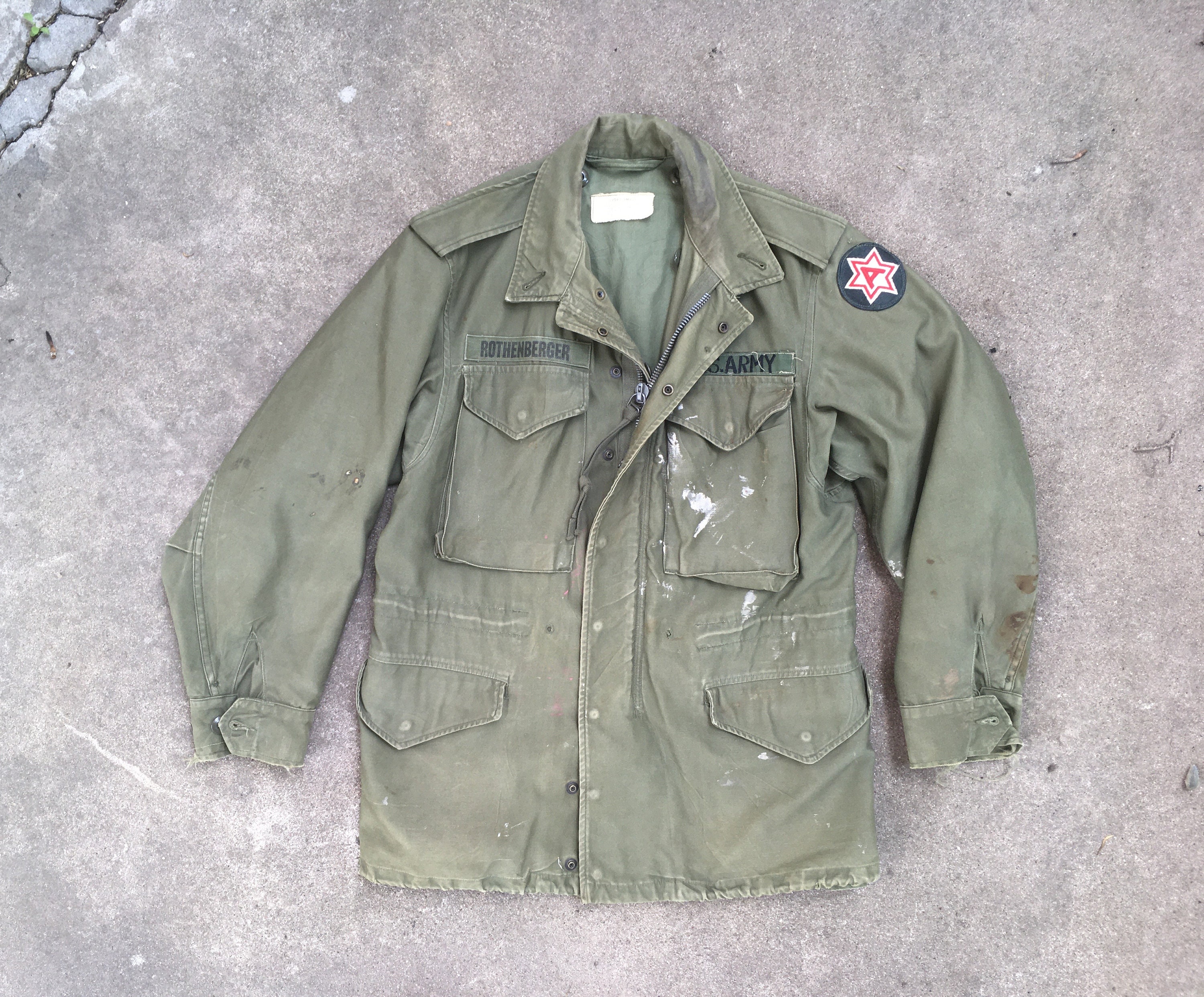 Vintage Mens 1960s M-65 Vietnam War Super Distressed Green Vintage Mens 1960s M-65 Vietnam War Super Distressed Green