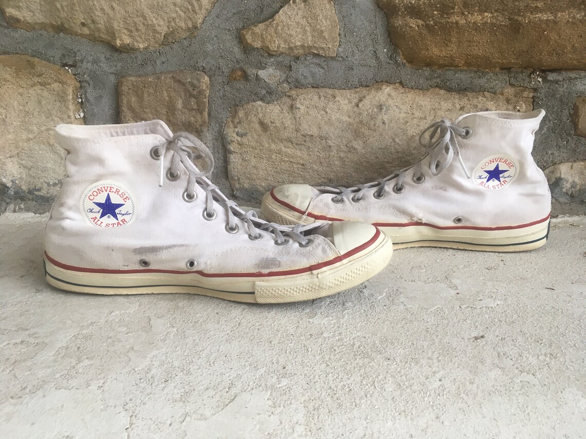 Vintage 1960s Mens CONVERSE All Star White Canvas High Top | Etsy