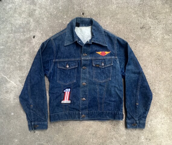 Vintage 1960s 1970s ROEBUCKS Dark Denim Harley Dav