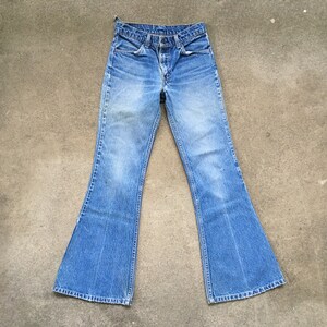 Vintage 1970s LEVIS 684 Distressed Denim Bell Bottom JEANS 27 ...