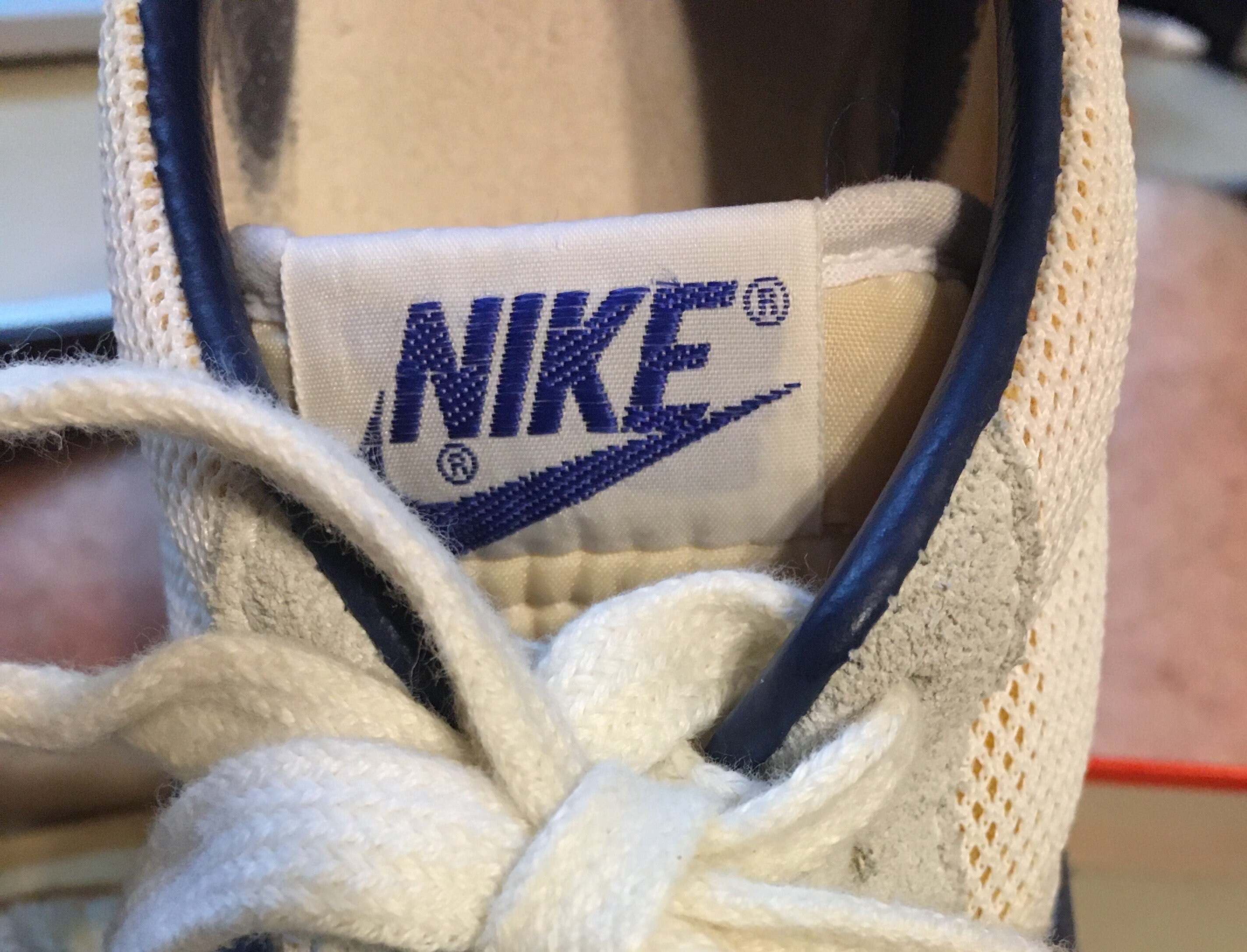 Vintage 1980s NIKE KILLSHOT White & Blue SNEAKERS Tennis Shoes  