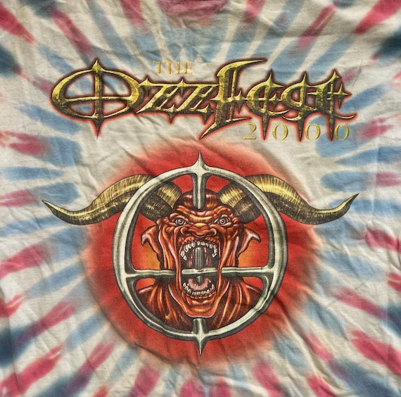 Vintage OZZFEST 2000 Tie Dye Cotton Crewneck T-SHIRT Size Extra